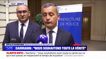 Tensions après la mort de Naël: "Il y a eu 31 interpellations, 24 policiers blessés" et "une quarantaine de voitures brûlées" annonce Gérald Darmanin