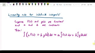 Antiderivatives - Linearity rule and more antiderivative examples