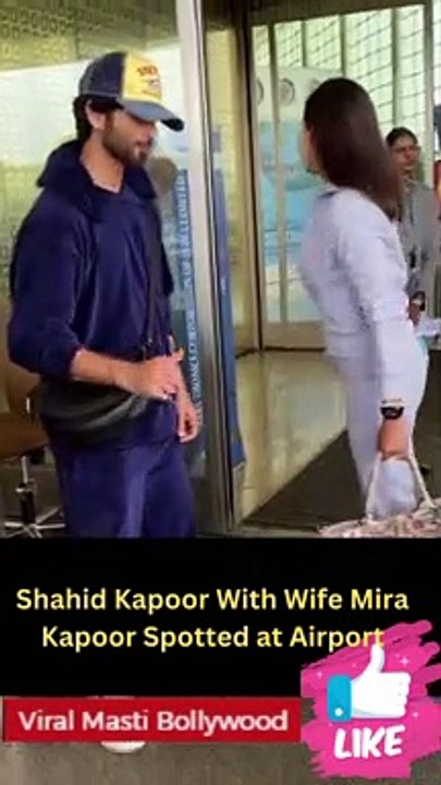 Shahid Kapoor With Wife Mira Kapoor Spotted at Airport