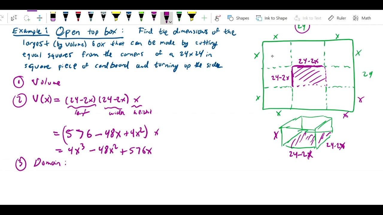 Applied Optimization - Open top box