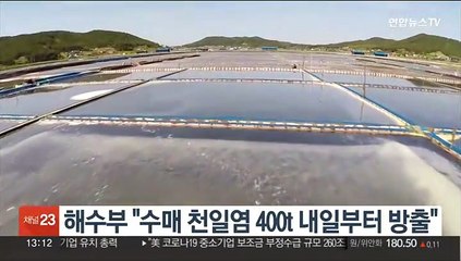 해수부 "수매 천일염 400t 내일부터 방출"