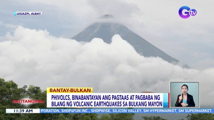 PHIVOLCS, binabantayan ang pagtaas at pagbaba ng bilang ng volcanic earthquakes sa Bulkang Mayon | BT