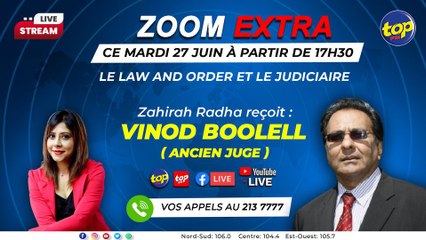 Zoom Extra : Zahirah Radha reçoit Vinod Boolell, ancien juge.