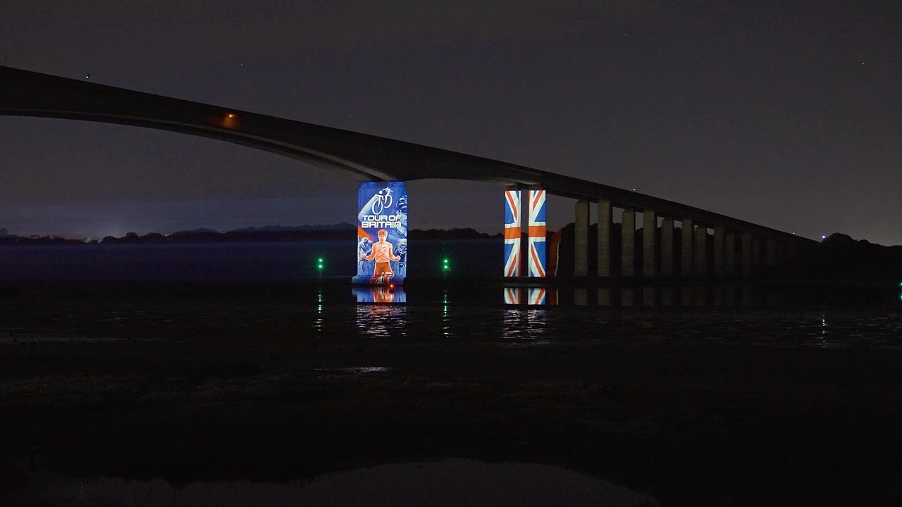 Tour of Britain 2023 - Orwell Bridge celebrates the race's return to Suffolk