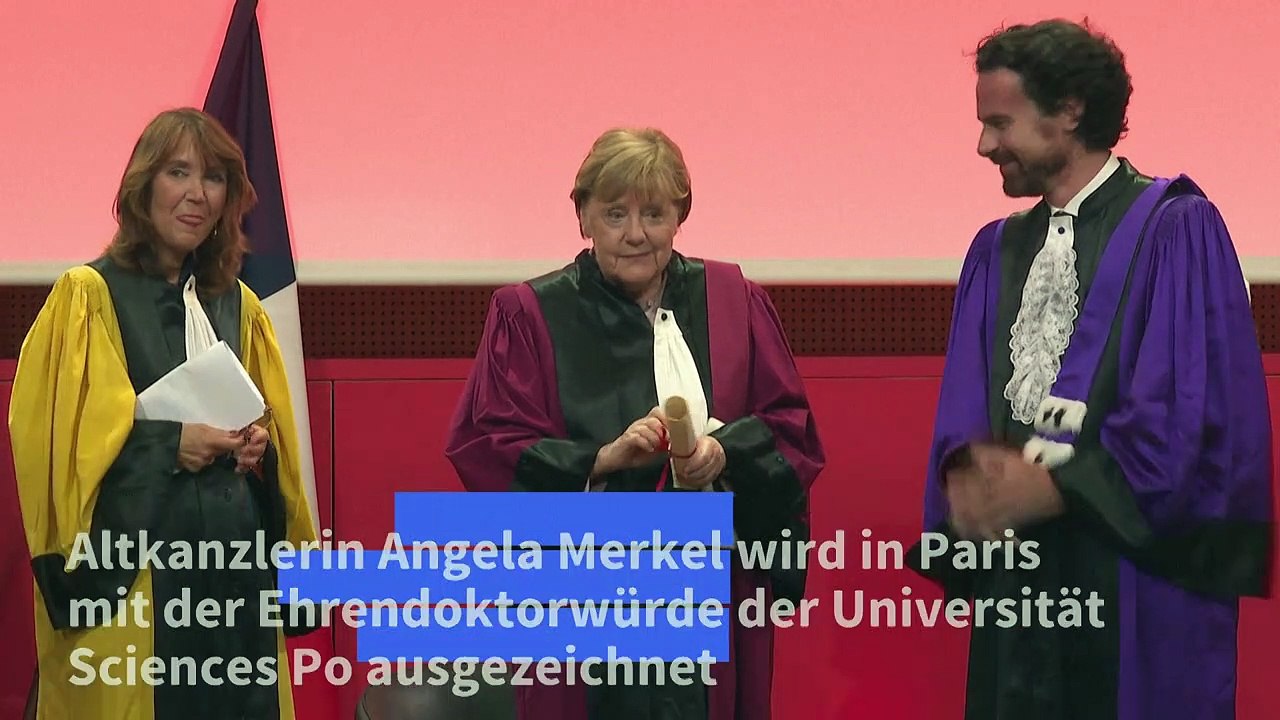 Merkel erhält ehrendoktorwürde in frankreich