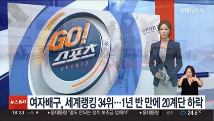 여자배구, 세계랭킹 34위…1년 반 만에 20계단 하락