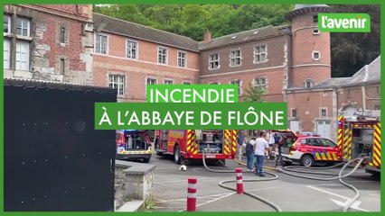 Incendie à l'Abbaye de Flône