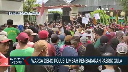 Warga Kediri Demo Polusi Limbah Pembakaran Pabrik Gula