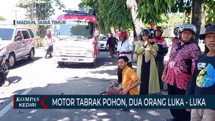 Tabrak Pohon, Dua Pengendara Motor di Madiun Kritis