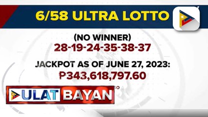 Jackpot Prize sa 6/42 Lotto , 6/49 Super Lotto at 6/58 Ultra Lotto, hindi pa rin napapanalunan