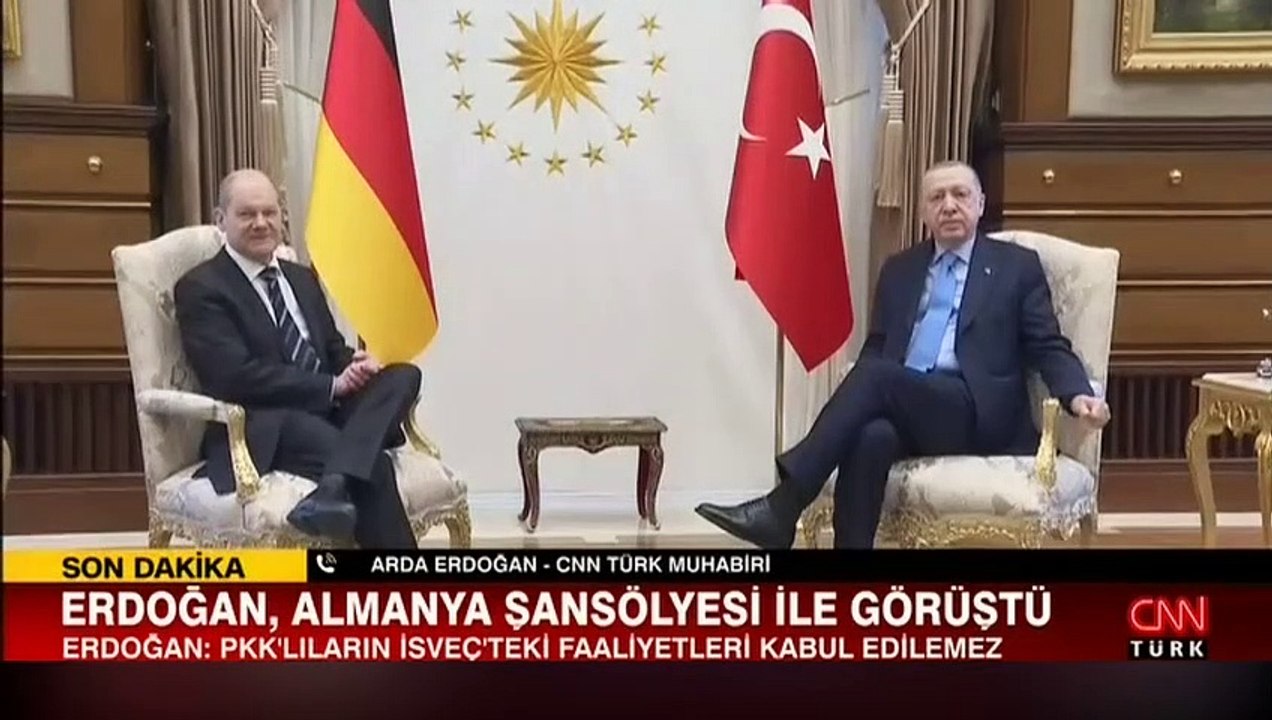 Cumhurbaşkanı Erdoğan, Almanya Başbakanı Scholz ile görüştü