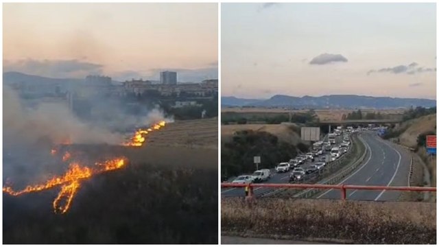 Incendio en la comarca de Pamplona