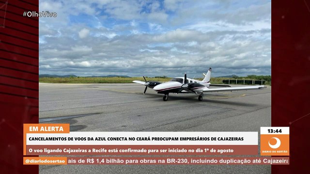 Cancelamento de voos regionais da Azul Conecta no Ceará preocupa empresários de Cajazeiras