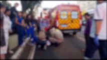 Adolescente fica ferida ao atropelada por ônibus na Avenida Brasil
