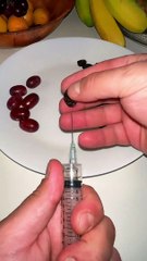 Raisins are being enlarged by filling them with air