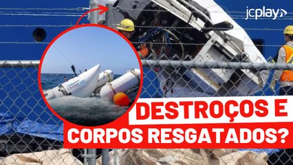 Download Video: SUBMARINO TITAN IMAGENS: DESTROÇOS são RETIRADOS DO MAR e levados para ANÁLISE