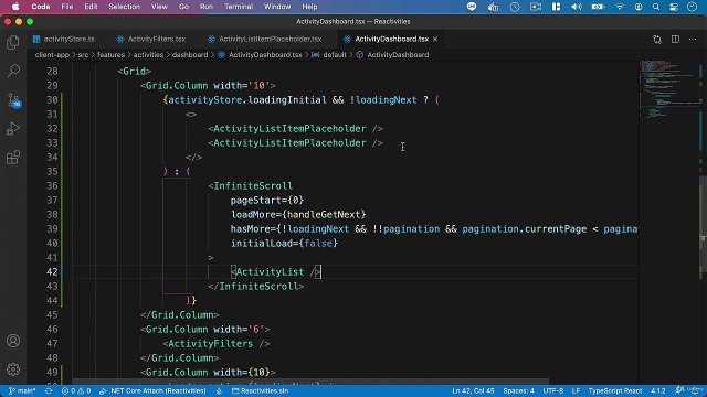 Paging, Sorting and Filtering - Adding a user profile activities component + challenge