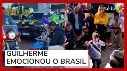 Criança que ficou 16 dias em coma recebe alta e volta para casa em comboio da PRF