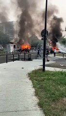 Une scène de violences urbaines au quartier du Mirail, à Toulouse, au lendemain la mort du jeune Nahel, tué par le tir à bout portant d'un policier à Nanterre.
