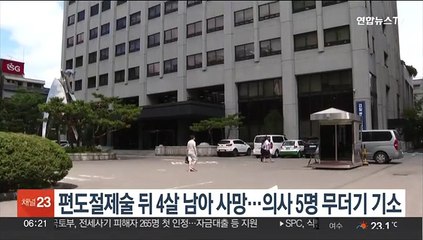 편도절제술 뒤 4살 남아 사망…의사 5명 무더기 기소