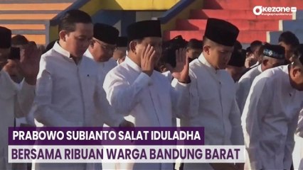 Menhan Prabowo Subianto Salat Iduladha Bersama Ribuan Warga Bandung Barat