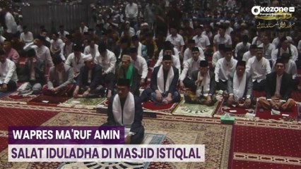 Momen Wapres Ma'ruf Amin Salat Iduladha di Masjid Istiqlal Jakarta