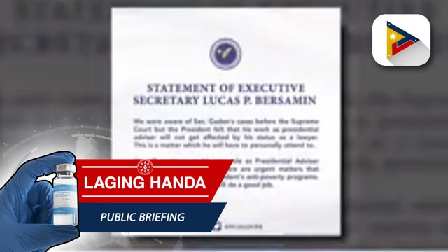 Sec. Gadon, mananatiling Adviser on Poverty Alleviation ng Pangulo, ayon kay Executive Secretary Bersamin