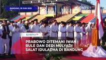 Momen Prabowo Salat Iduladha di Bandung, Didampingi Iwan Bule dan Dedi Mulyadi