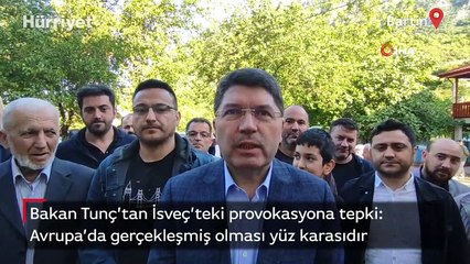 Bakan Tunç'tan İsveç'teki provokasyona tepki: Avrupa'da gerçekleşmiş olması yüz karasıdır