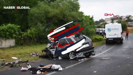 Otobüsle çarpışan otomobilin sürücüsü öldü, eşi ve 2 çocuğu yaralandı