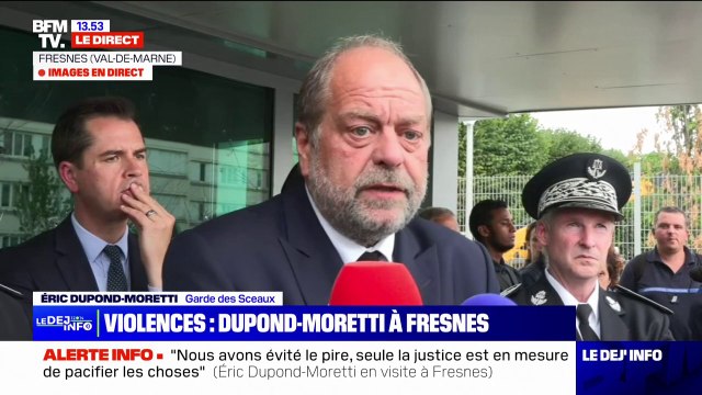 Éric Dupond-Moretti: Certains irresponsables qui tendent à discréditer la police et la justice ont une responsabilité morale dans ce qui arrive aujourd'hui