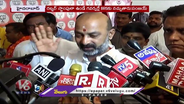 BJP State Chief Bandi Sanjay Fires On Harish Rao Over Comments On Governor Tamilisai _ V6 News
