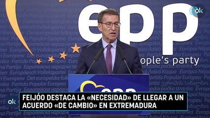 Feijóo destaca la «necesidad» de llegar a un acuerdo «de cambio» en Extremadura