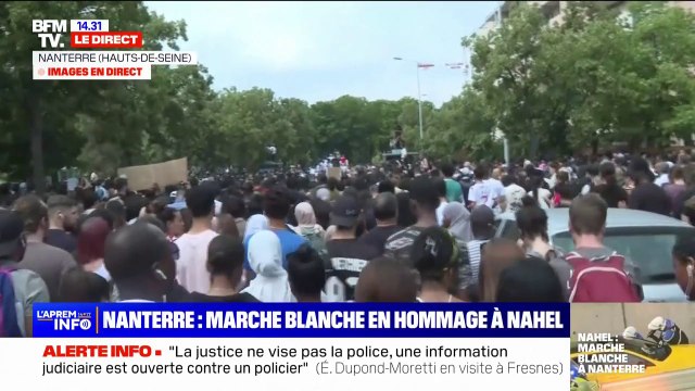 Plusieurs centaines de personnes participent à la marche blanche en mémoire de Nahel, le cortège est parti de la cité Pablo-Picasso à Nanterre