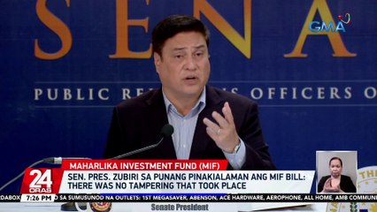 Sen. Pres. Zubiri sa punang pinakialaman ang MIF Bill: there was no tampering that took place | 24 Oras