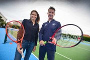 Culture Secretary Lucy Frazer marks the refurbishment of 1,000 public tennis courts, Eastbourne, East Sussex