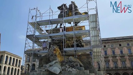 Tải video: Milano, al via il restauro della statua equestre di Vittorio Emanuele II