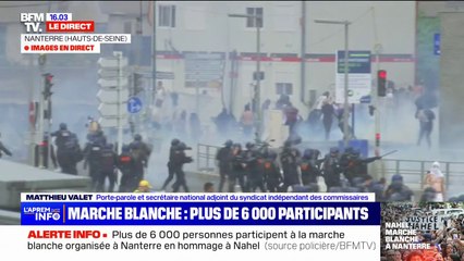 下载视频: Mort de Nahel: premières tensions en marge de la marche blanche à Nanterre