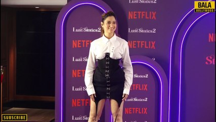 Tamannaah Bhatia Flaunts Her H0T Milky Glow In Black & White Thigh Shorts Outfit at Lust Stories 2