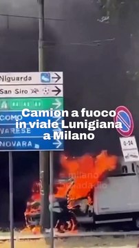 Incendio a Milano, camion divorato dalle fiamme in viale Lunigiana: il video del rogo