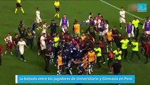 La bataola entre los jugadores de Universitario y Gimnasia en Perú