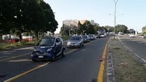 Bologna, auto a passo d'uomo contro i nuovi limiti di velocità