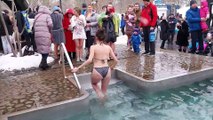 ICE HOLE BATHING #5   COLD WATER   SWIMMING WINTER   EPIPHANY BAPTISM 2023