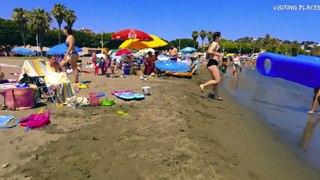 Spain Malaga Beaches Walk Tour in Summer