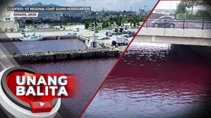 Isang ilog sa Okinawa, nagkulay pula dahil sa pagtagas ng likido sa isang factory ng beer | UB