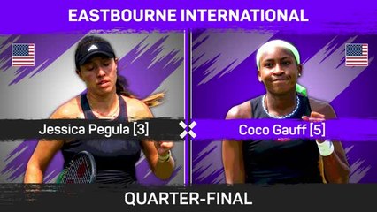 Descargar video: Gauff beats doubles partner Pegula to reach Eastbourne semis