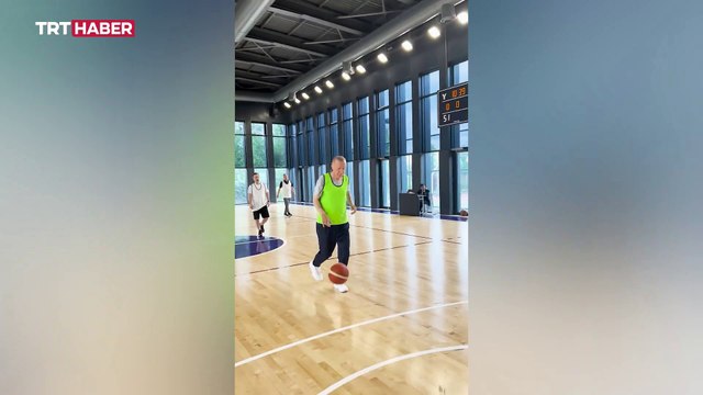 Cumhurbaşkanı Erdoğan'ın basketbol oynadığı anlar