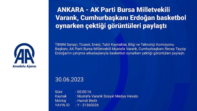 ANKARA - AK Parti Bursa Milletvekili Varank, Cumhurbaşkanı Erdoğan basketbol oynarken çektiği görüntüleri paylaştı