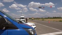 Jandarmadan helikopter destekli trafik denetimi