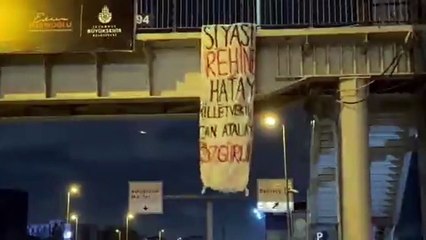 TİP'ten Can Atalay için metrobüs köprüsüne pankart! "Siyasi rehine Hatay Milletvekili Can Atalay'a özgürlük"